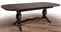 Большой деревянный обеденный стол Гетьман, цвет орех 200-280х100 см (2 вставки по 40 см)