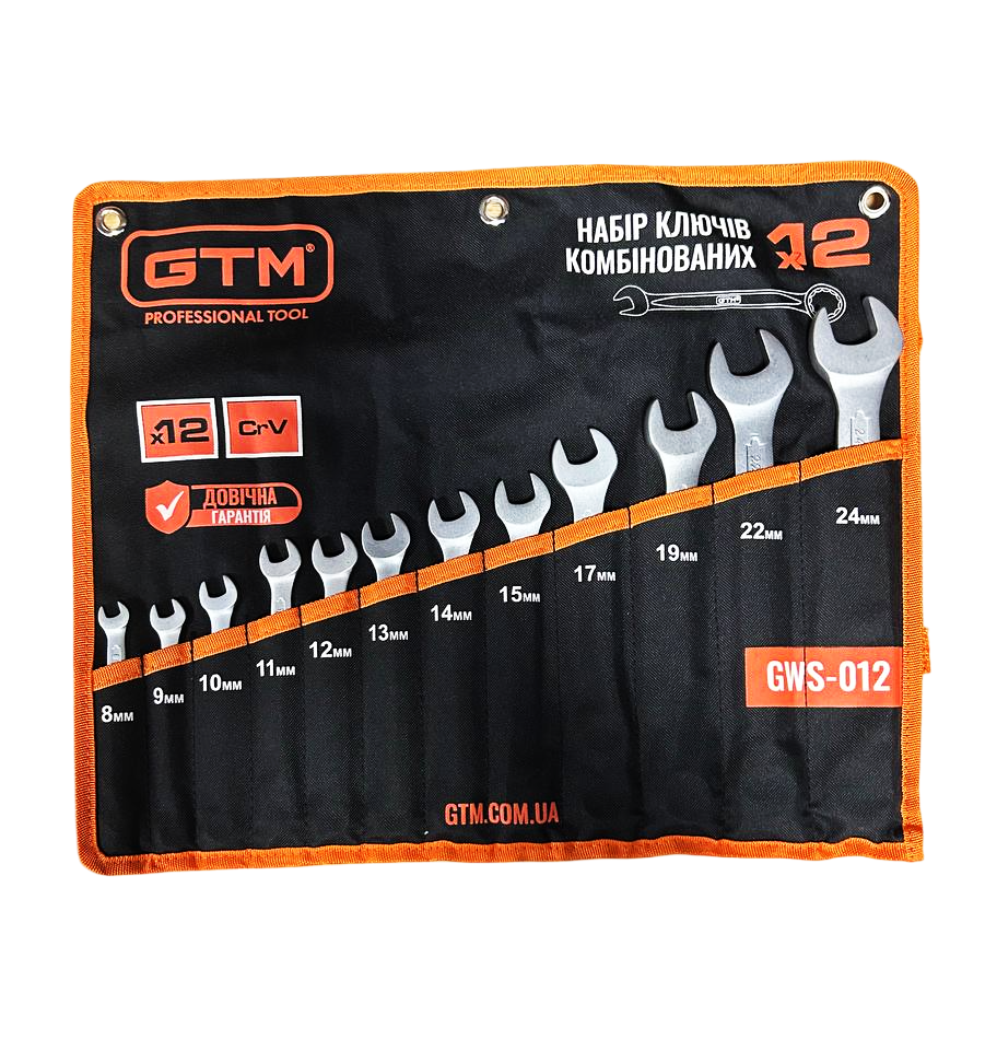 GTM Набір ключів комб. 8-24мм 12од. чохол