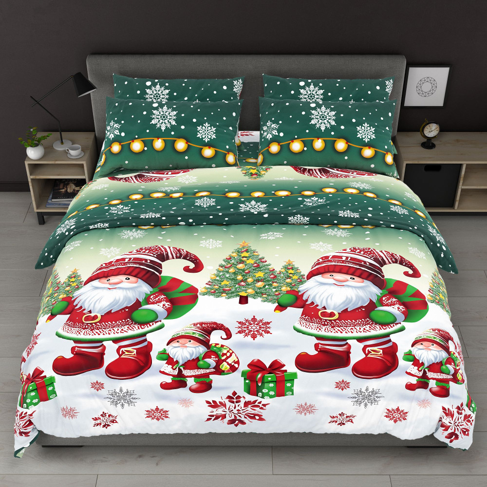 Зимова ніч - Бязь Gold - Євро комплект постільної білизни, фото 1