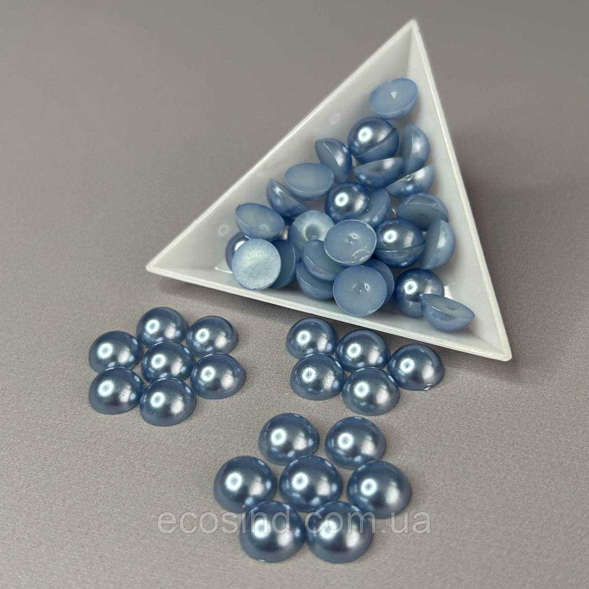 Напівбусини перламутрові 10 мм, 10 гр/уп колір - блакитний, фото 1