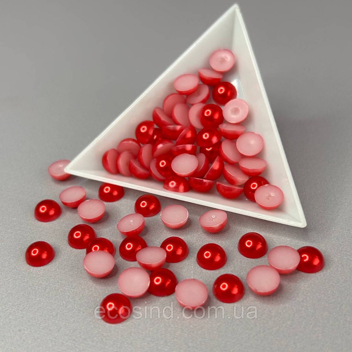 Напівбусини перламутрові 8мм, 10 гр/уп - колір червоний #Z1, фото 1