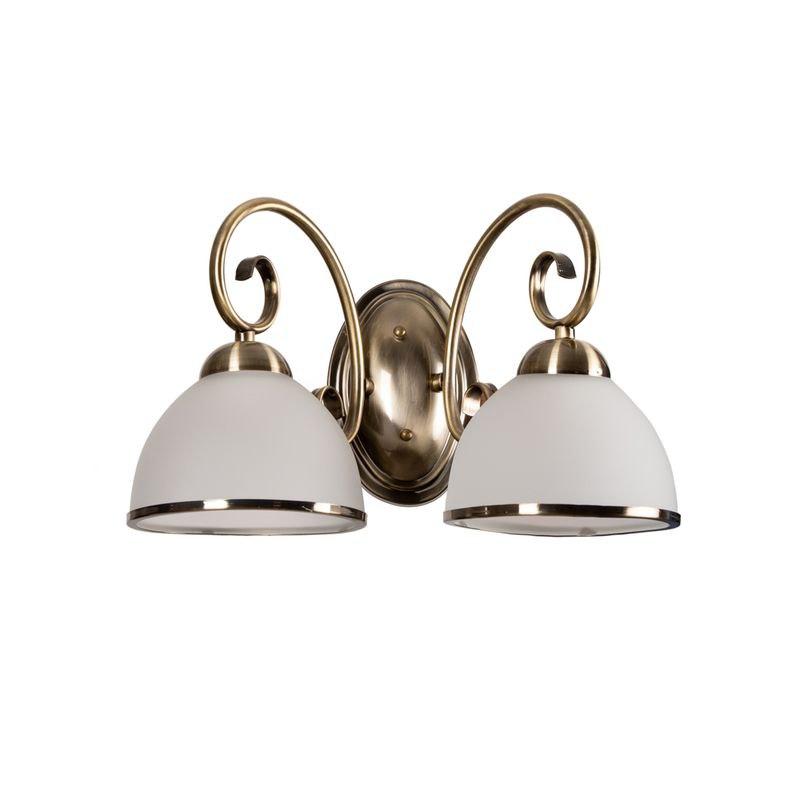 Класичне бра на стіну 2 плафони бронза цоколь E27