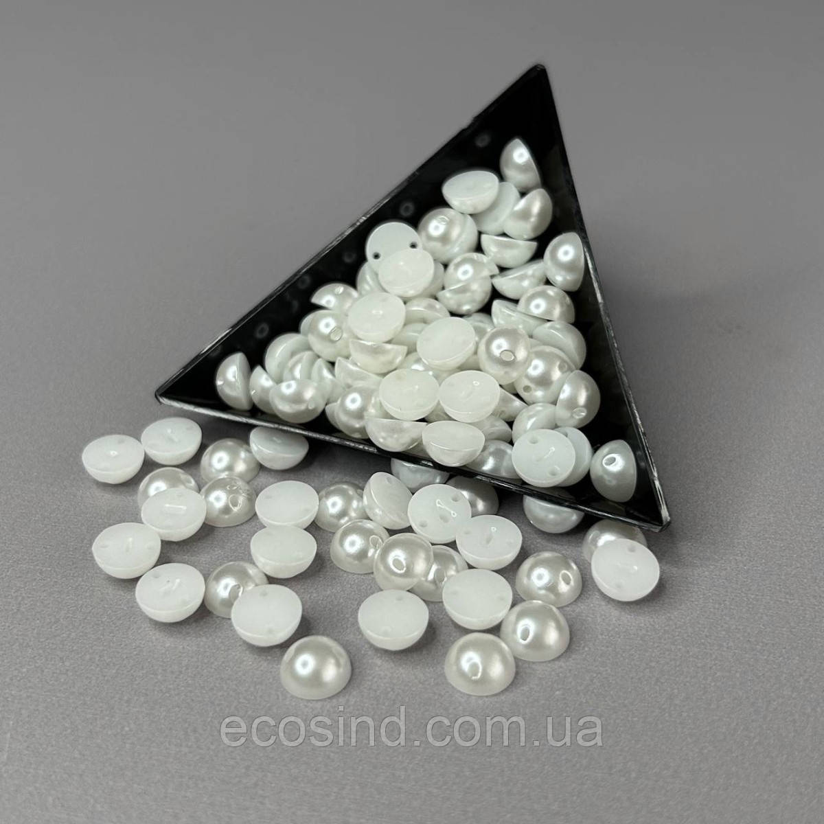 Напівбусини пришивні 8мм, 20 гр/уп колір - білий JK8, фото 1