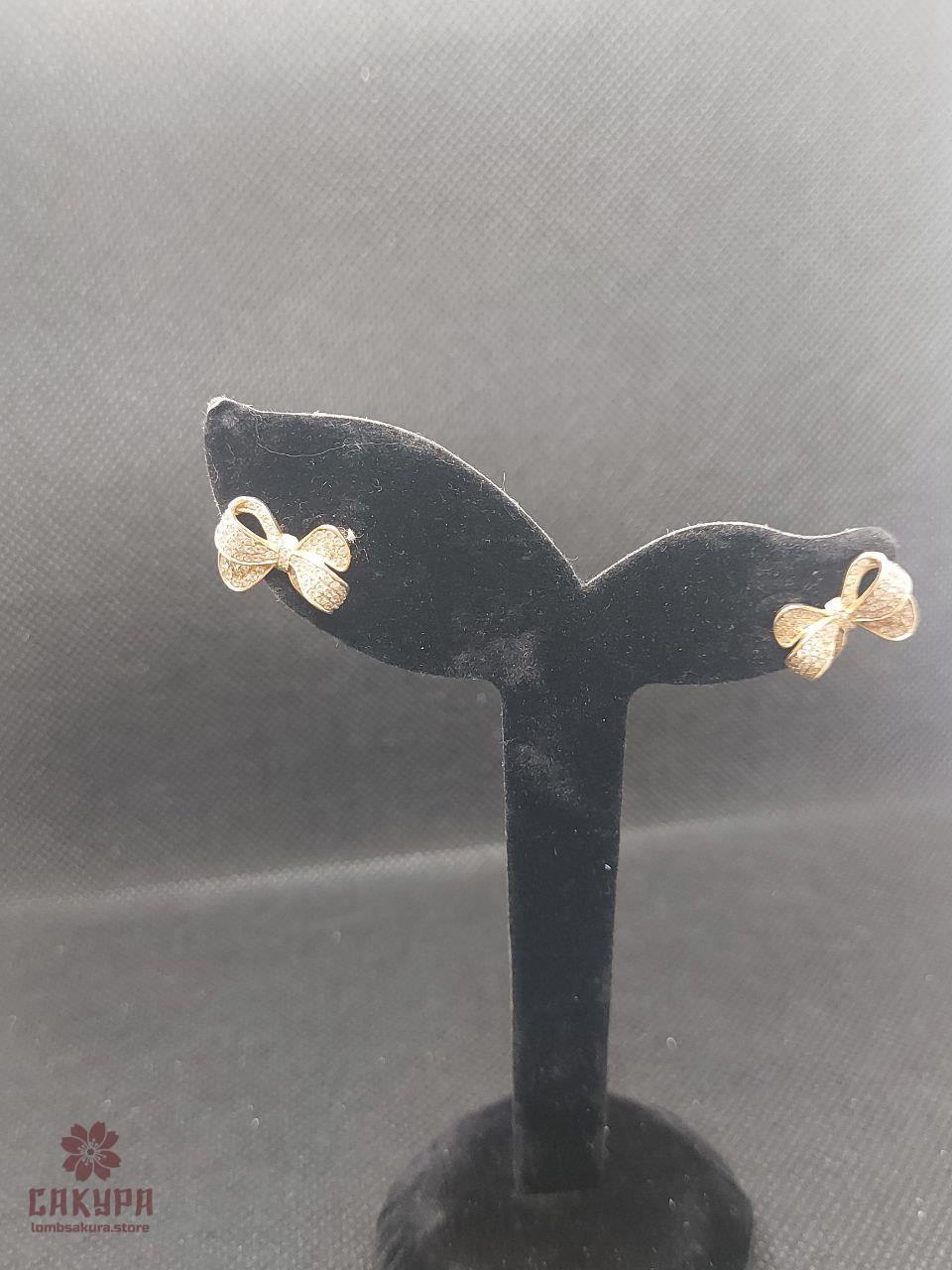 Золоті Сережки зі вставкою цирконій, фото 1