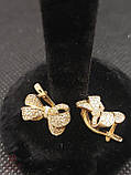 Золоті Сережки зі вставкою цирконій, фото 3