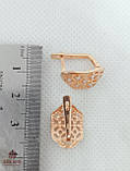 Золоті Сережки зі вставкою цирконій, фото 2