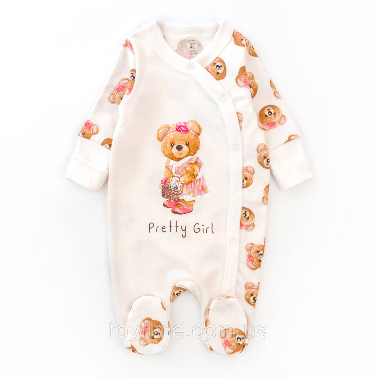 Чоловічок для дівчинки на кнопках з ведмедиками Girl Bears, фото 1