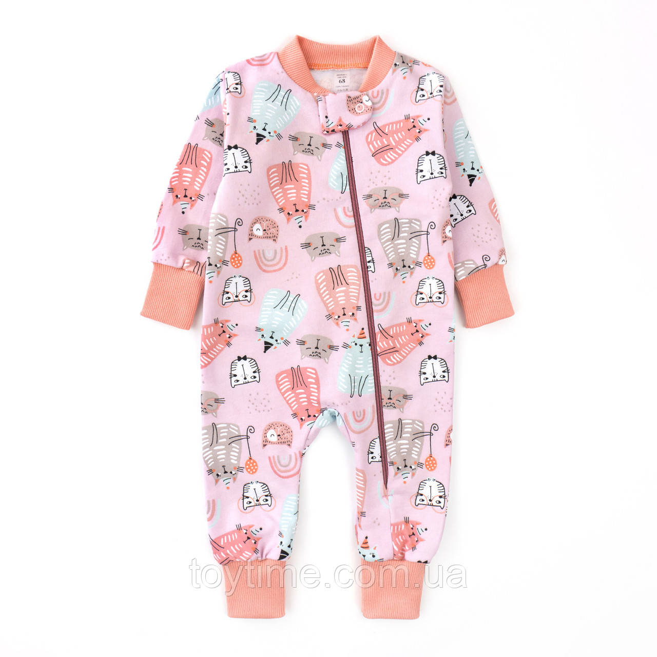 Чоловічок для дівчинки на блискавці з котиками Party Cats, фото 1