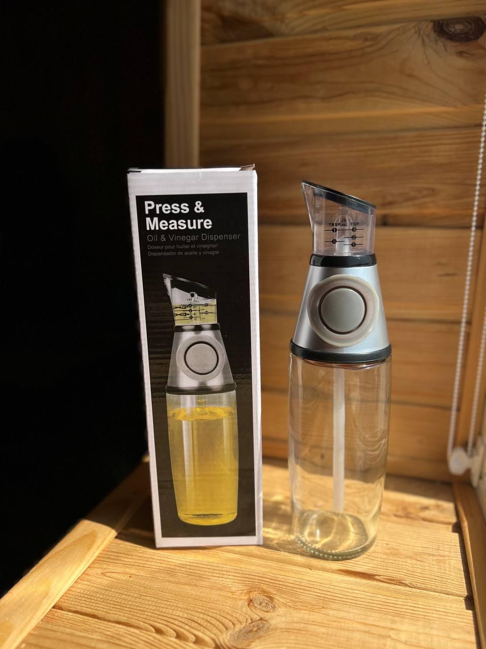 Пляшка диспенсер для олії та оцту з дозатором Press Measure Oil Dispenser Лучшая цена, фото 1