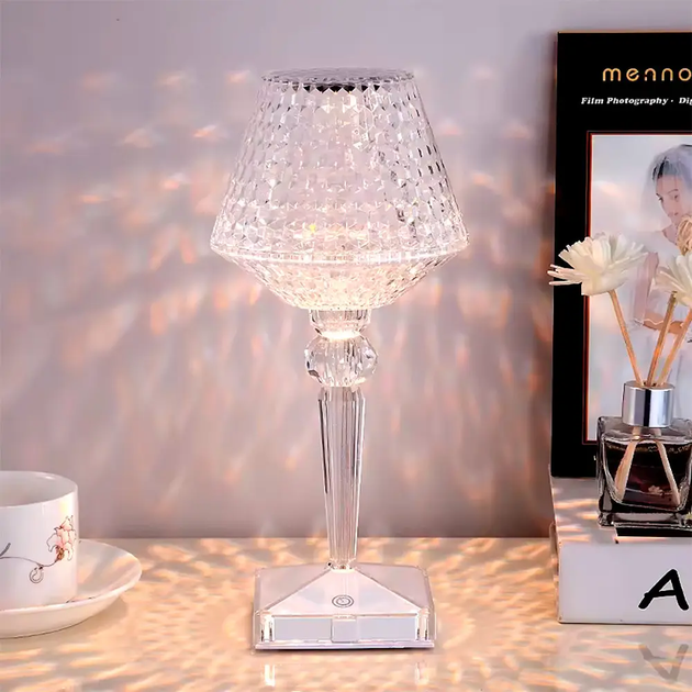 Лампа нічник 3D кристал сенсорний (3 режими), від USB/світильник настільний - фото 1 - id-p2774339870