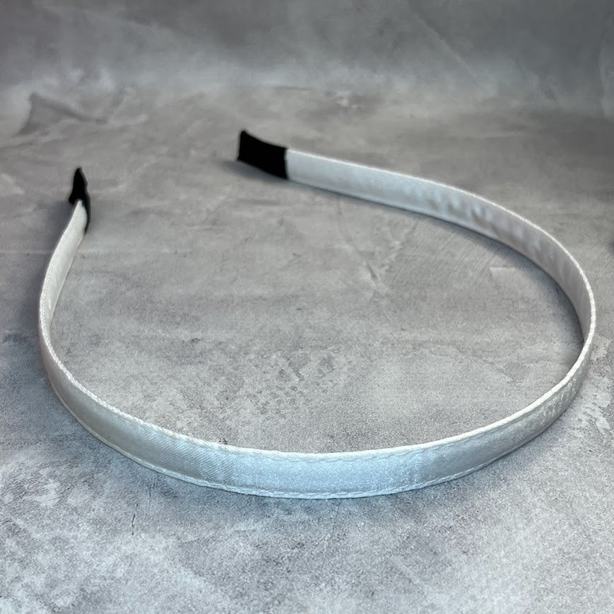 Обідок для волосся (металевий), ширина 1,2 см. колір-білий, арт 08885, 1 шт, Білий, фото 1