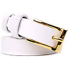 Стильний тонкий шкіряний ремінь для жінок GRANDE PELLE 22948 Білий, фото 2