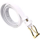 Стильний тонкий шкіряний ремінь для жінок GRANDE PELLE 22948 Білий, фото 5