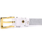 Стильний тонкий шкіряний ремінь для жінок GRANDE PELLE 22948 Білий, фото 7