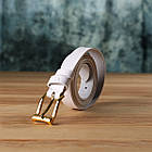 Стильний тонкий шкіряний ремінь для жінок GRANDE PELLE 22948 Білий, фото 8