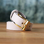 Стильний тонкий шкіряний ремінь для жінок GRANDE PELLE 22948 Білий, фото 10