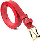 Яскравий тонкий шкіряний ремінь для жінок GRANDE PELLE 22951 Червоний, фото 5