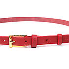 Яскравий тонкий шкіряний ремінь для жінок GRANDE PELLE 22951 Червоний, фото 6