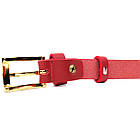 Яскравий тонкий шкіряний ремінь для жінок GRANDE PELLE 22951 Червоний, фото 7