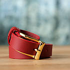 Яскравий тонкий шкіряний ремінь для жінок GRANDE PELLE 22951 Червоний, фото 10