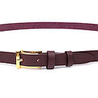 Модний вузький шкіряний ремінь для жінок GRANDE PELLE 22953 Бордовий, фото 7