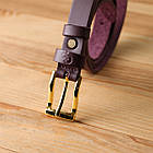 Модний вузький шкіряний ремінь для жінок GRANDE PELLE 22953 Бордовий, фото 9