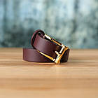 Модний вузький шкіряний ремінь для жінок GRANDE PELLE 22953 Бордовий, фото 10