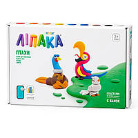 Набір пластиліну Ліпака – Птахи: Папуга ара, фазан, голуб