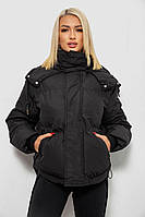 Куртка жіноча зимова коротка, колір чорний, 244R983