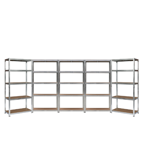 Набір із п'яти стелажів LEOBRO Premium 150 х 350 х 30 см, 150кг/полиця, 5 полиць (LB-R110Х5), фото 1