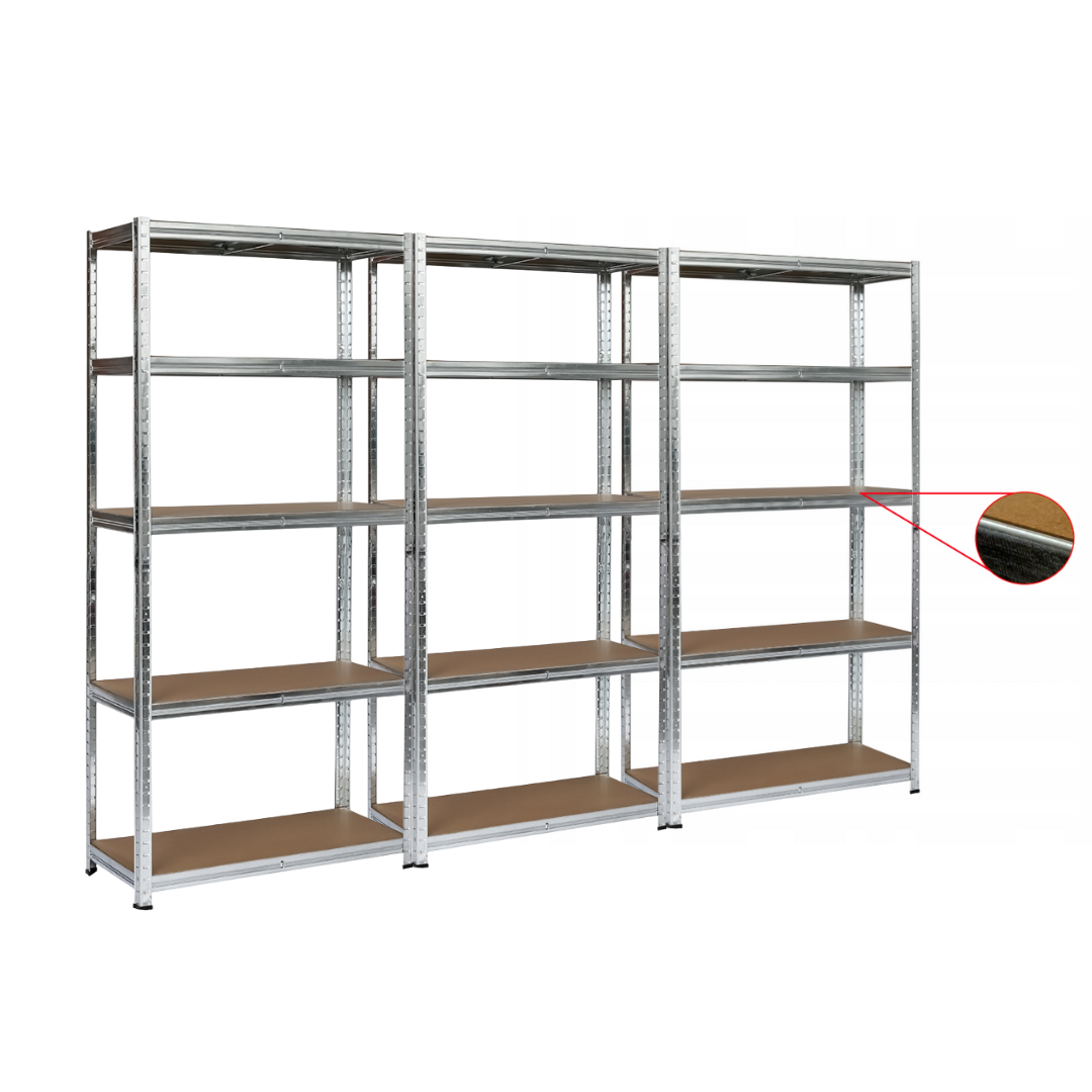 Набір із трьох стелажів LEOBRO Premium 150 х 210 х 30 см, 150кг/полиця, 5 полиць (LB-R110Х3), фото 1