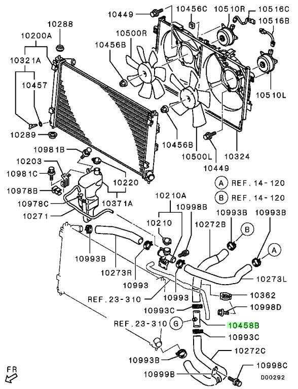 Трійник патрубка охолодження, оригінал, 1370A375, Аутлендер