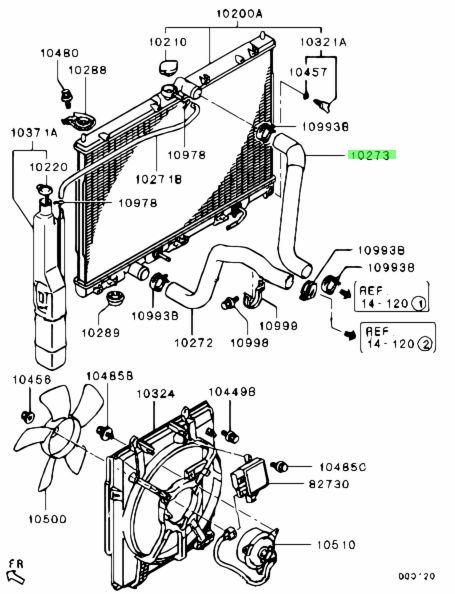 Патрубок радіатора охолоджування, оригінал, 1370A023, Аутлендер