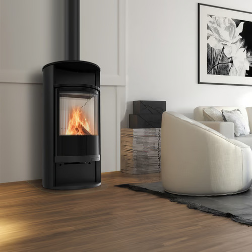 Піч-камін на дровах до 80 м² Kratki RUNA. Сучасне опалення зі сталі 8 кВт, фото 1