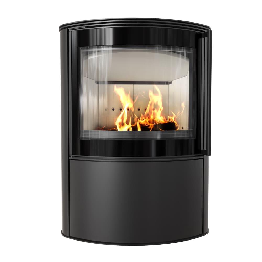 Піч-камін на дровах до 80 м² Kratki BJORN Ø 150. Сучасне опалення зі сталі 8 кВт, фото 1