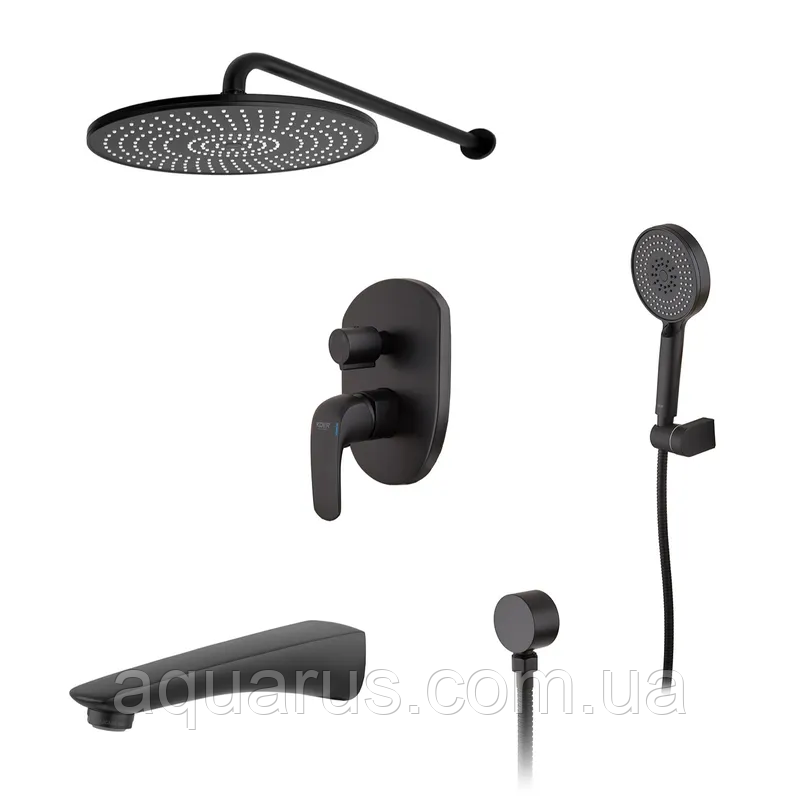 Вбудована душова система зі змішувачем KOER KB-64008-05 (Колір чорний) (KR3477)