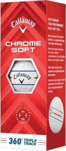 М'ячі для гольфу Callaway Chrome Soft TripleTrack 360 2024 3 шт, білі, фото 1