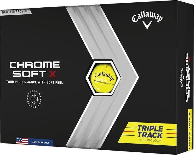 М'ячі для гольфу Callaway Chrome Soft X Triple Track 12 шт, жовті, фото 1