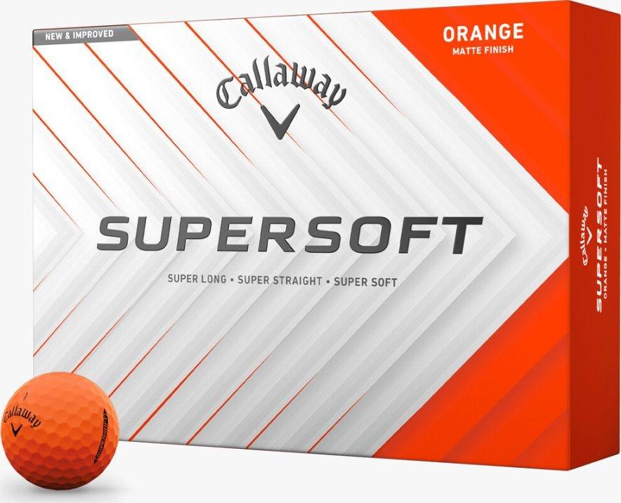 М'ячі для гольфу Callaway Supersoft 12 шт, помаранчеві, фото 1