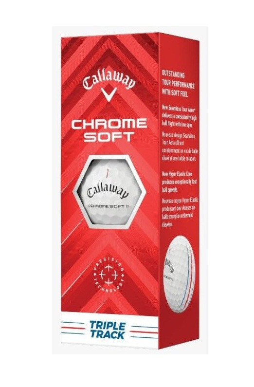 М'ячі для гольфу Callaway Chrome Soft TripleTrack 2024 3 шт, білі, фото 1