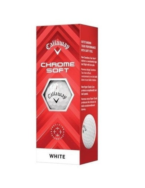 М'ячі для гольфу Callaway Chrome Soft 2024 3 шт, білі, фото 1