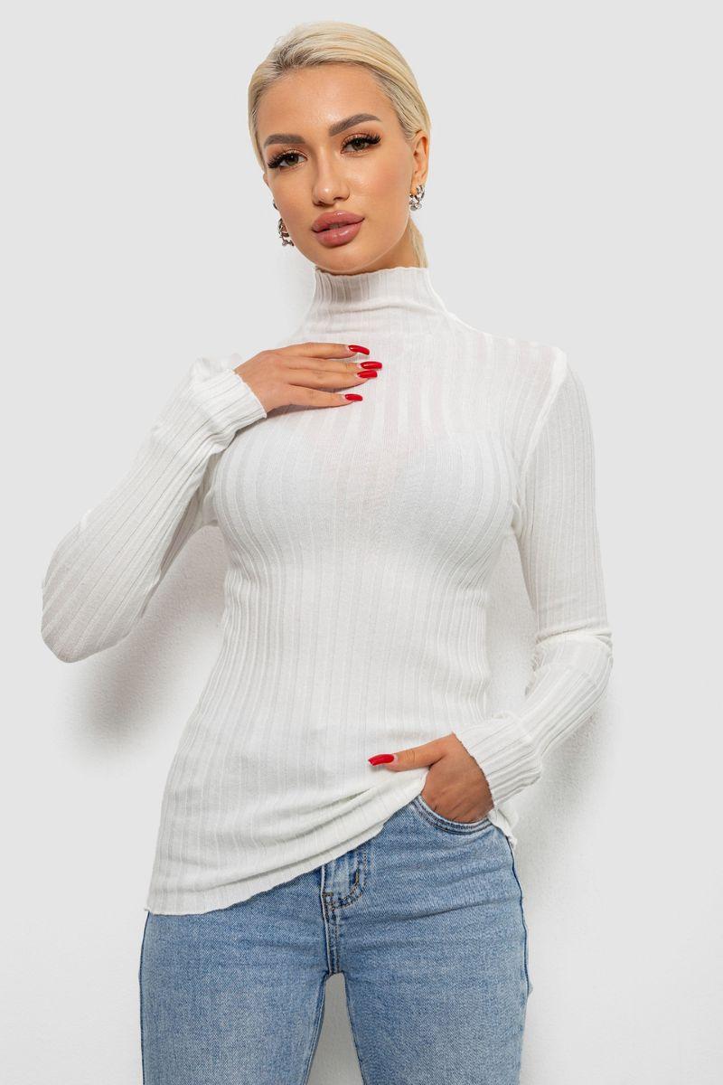 Гольф жіночий однотонний, колір білий, 204R040, фото 1