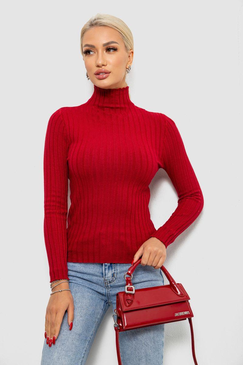 Гольф жіночий однотонний, колір бордовий, 204R040, фото 1