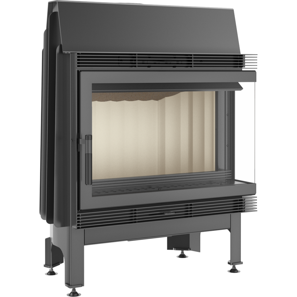 Камінна топка на дровах до 120 м² Kratki BLANKA 12 права BS. Сучасне опалення зі сталі 12 кВт, фото 1