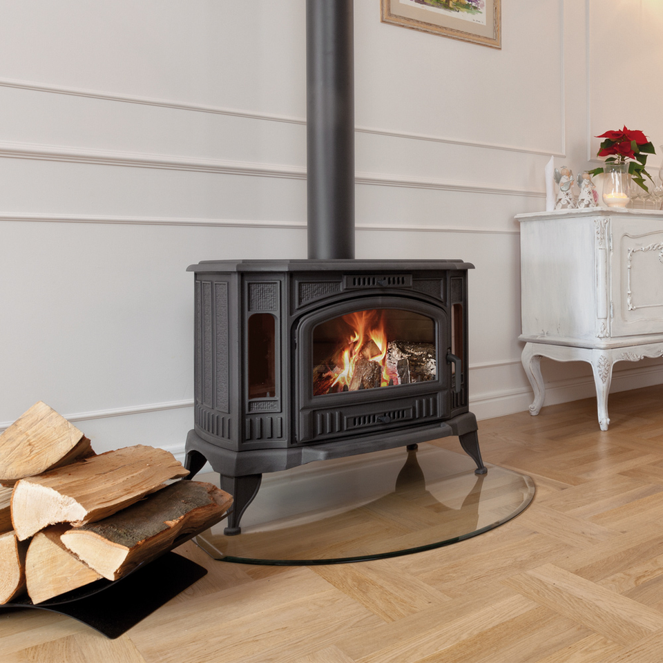 Піч на дровах до 100 м² Kratki KOZA K9 Ø 150. Сучасне опалення зі чавуна 10 кВт, фото 1