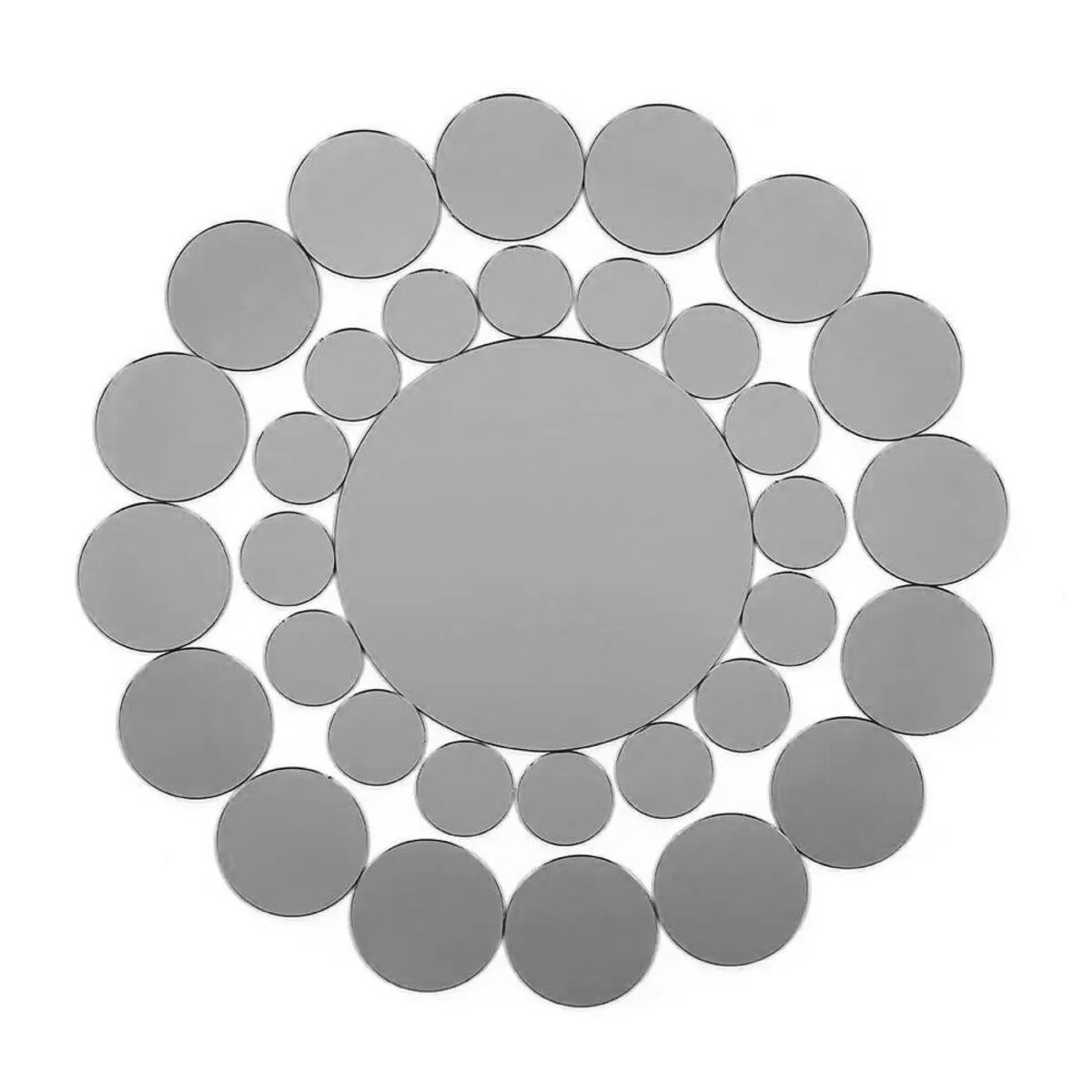 Дзеркальний декор акриловий самоклеючий Кола-S срібло, 33 шт товщина 2 мм (415х245), фото 1