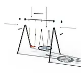 Каркас двомісний для дитячої гойдалки WCG 2 Play Frame + 2 гойдалки, фото 4