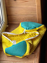 Сумка мішок для прання взуття, кросівок і делікатних тканин у пральній машині 39х19 см, жовтий YU227