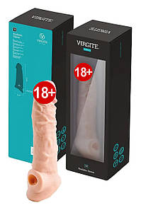 Насадка на пеніс Virgite S8, бежева, 19 см