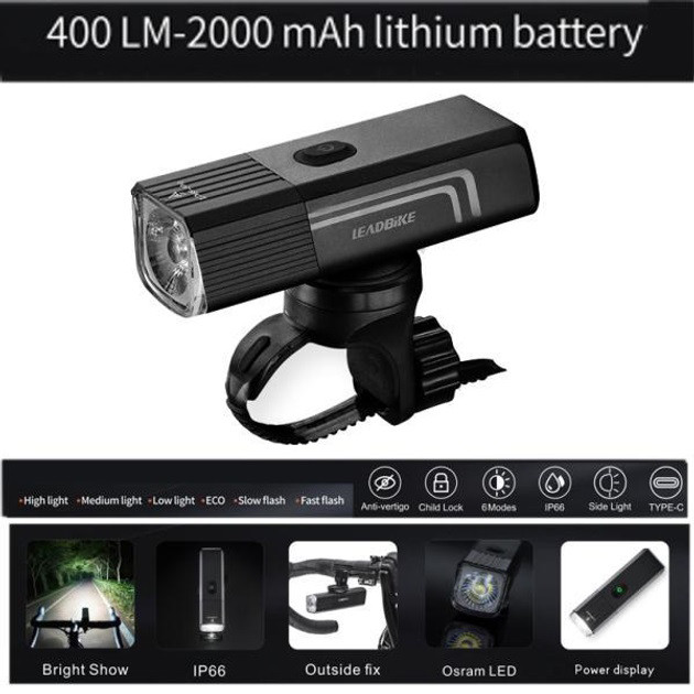 Ліхтарик для велосипеда, Потужний ліхтар для велосипеда з Li-Ion батареєю Ліхтарик велосипедистів EZ-33
